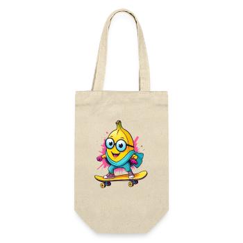 Patineur banane avec lunettes - Sac à bouteille - nature - Devant