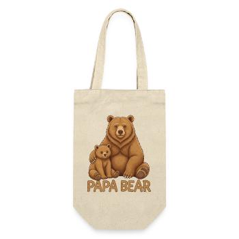 Papa Bear - Geschenkbeutel für Flaschen - Natur - Vorne