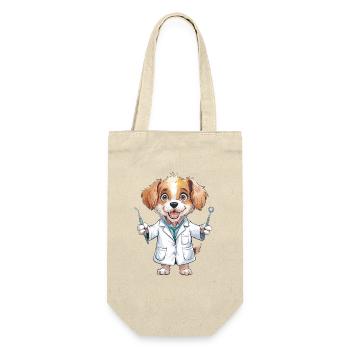 Dessin animé drôle de dentiste canin pour dentistes - Sac à bouteille - nature - Devant