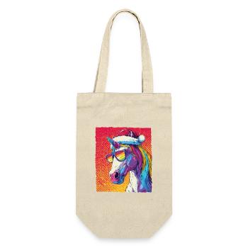 Unicorn Christmas Portrait - Gift Bag for Bottles - nature - Front