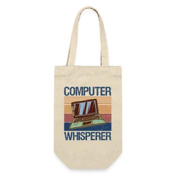 Computer Whisperer Shirt IT Tech Support Nerds - Geschenkbeutel für Flaschen - Natur - Vorne