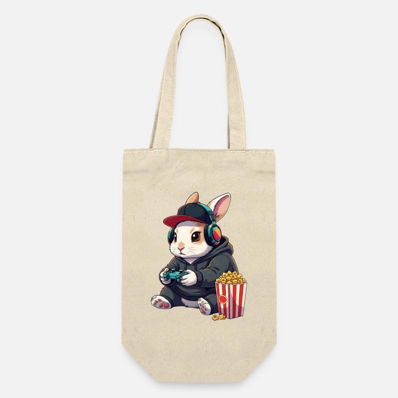 Joueur de lapin avec du popcorn - Sac à bouteille - nature