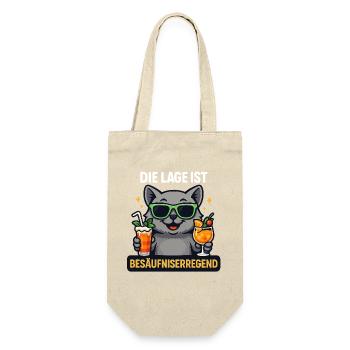 Katzenbar Partyheld mit Drinks - Geschenkbeutel für Flaschen - Natur - Vorne