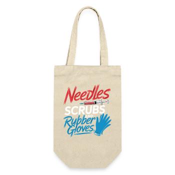 Needles Scrubs and Rubber Gloves - Geschenkbeutel für Flaschen - Natur - Vorne
