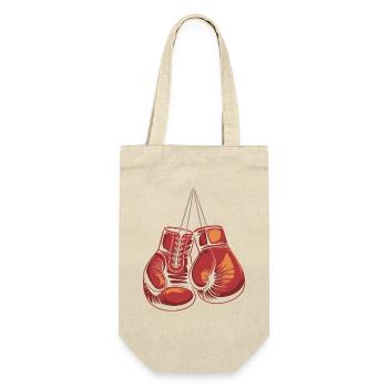 Rote Boxhandschuhe Illustration - Geschenkbeutel für Flaschen - Natur - Vorne