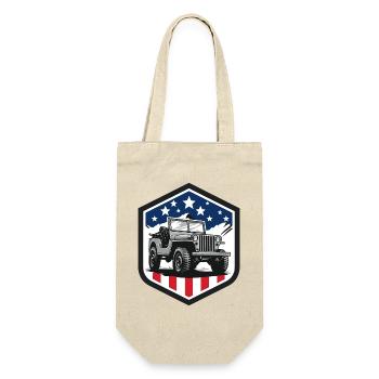 Willys-Overland-Jeep-USA - Geschenkbeutel für Flaschen - Natur - Vorne