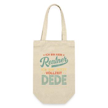 Ich bin Vollzeit DEDE OPA – Kein Rentner Design - Geschenkbeutel für Flaschen - Natur - Vorne