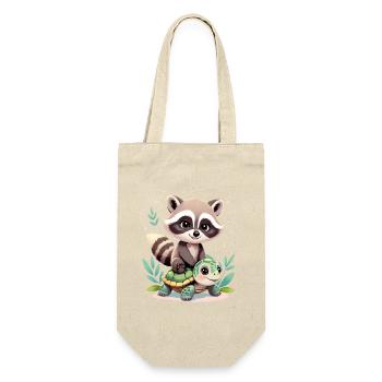 Illustration de ratons laveurs et tortues Élément nature - Sac à bouteille - nature - Devant