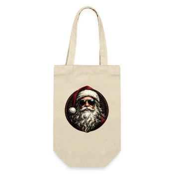 Cool Santa Claus with Sunglasses Retro - Gift Bag for Bottles - nature - Front