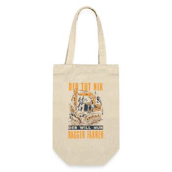Baggerfahrer Geschenke Baggerführer Baustelle - Geschenkbeutel für Flaschen - Natur - Vorne