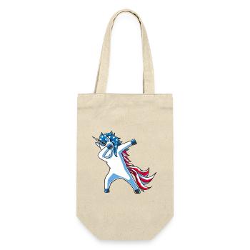 Dabbing Americorn Unicorn American Flag 4th of Jul - Gift Bag for Bottles - nature - Front