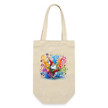 Colorful gnome with paint splashes - Gift Bag for Bottles - nature - Front