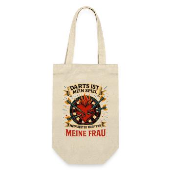 My Best Throw Was My Wife – Darts Heart Shirt - Gift Bag for Bottles - nature - Front