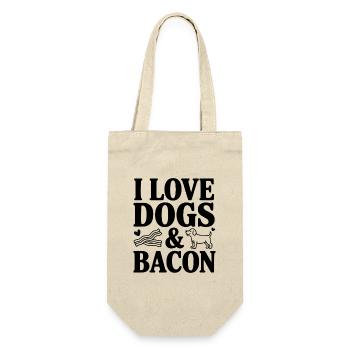 I Love Dogs & Bacon - Gift Bag for Bottles - nature - Front