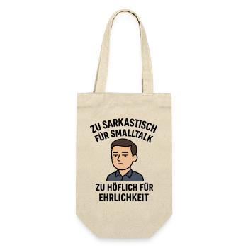 Sarkastisch - Höflich - Geschenkbeutel für Flaschen - Natur - Vorne