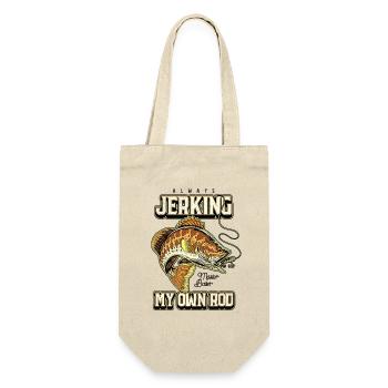 Always Jerking My Rod Funny Fishing - Gift Bag for Bottles - nature - Front