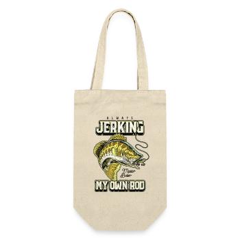 Always Jerking My Rod Funny Fishing - Gift Bag for Bottles - nature - Front