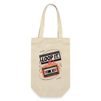 Cassette rétro avec design de flamme « Loop It » - Sac à bouteille - nature - Devant