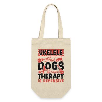 Hawaiian Ukulele Uke Dog Ukulele - Geschenkbeutel für Flaschen - Natur - Vorne