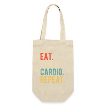 Eat Sleep Cardio Repeat Training Motto Retro - Gift Bag for Bottles - nature - Front