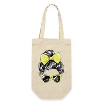 Femme Lunettes de soleil Cheveux Nœud Fille Jaune - Sac à bouteille - nature - Devant