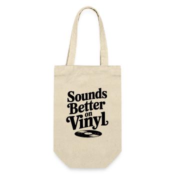 Klingt besser auf Vinyl - Geschenkbeutel für Flaschen - Natur - Vorne