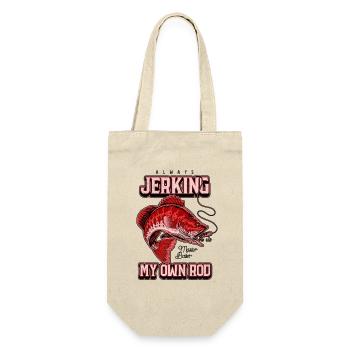 Always Jerking My Rod Funny Fishing - Gift Bag for Bottles - nature - Front