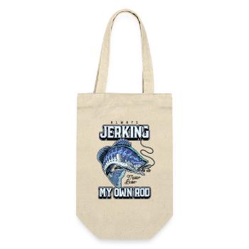 Always Jerking My Rod Funny Fishing - Gift Bag for Bottles - nature - Front
