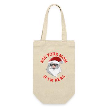Demande à ta mère si je suis le vrai Père Noël - Sac à bouteille - nature - Devant