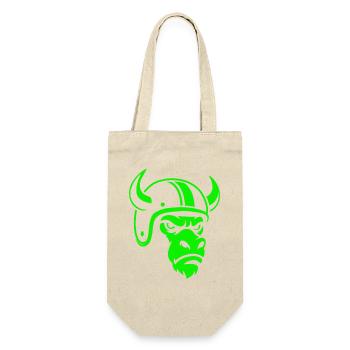 Biker Bull – Racing Spirit & Steel Head - Geschenkbeutel für Flaschen - Natur - Vorne