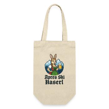 Après-ski Haserl Dirndl Beer Alpine atmosphere - Gift Bag for Bottles - nature - Front