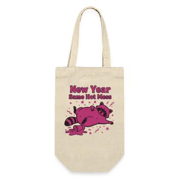 Neujahr Same Hot Mess Celebration 2025 - Geschenkbeutel für Flaschen - Natur - Vorne