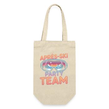 Apres Ski Party Team - Geschenkbeutel für Flaschen - Natur - Vorne