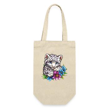 Leopard kitten with flowers - Gift Bag for Bottles - nature - Front