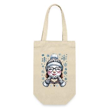 Fille bonhomme de neige d’hiver avec imprimé léopard - Sac à bouteille - nature - Devant
