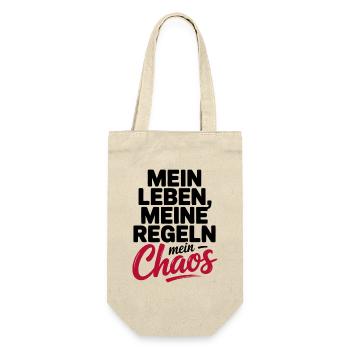 Mein Leben, meine Regeln, mein Chaos - Geschenkbeutel für Flaschen - Natur - Vorne