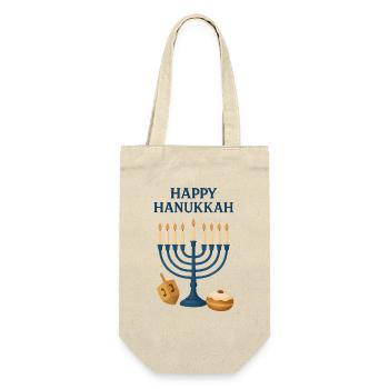 Happy Hanukkah Menorah Festive Light - Gift Bag for Bottles - nature - Front