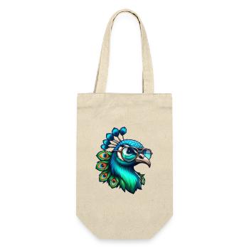 Motif du paon bleu Roue de paon Amoureux du paon - Sac à bouteille - nature - Devant