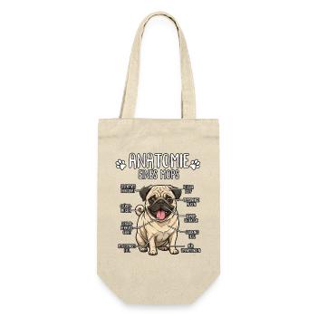 Anatomie d’un carlin – Chemise de chien drôle - Sac à bouteille - nature - Devant