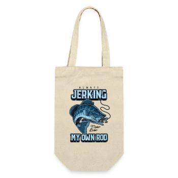 Always Jerking My Rod Funny Fishing - Gift Bag for Bottles - nature - Front
