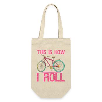 This is How I Roll T-Shirt Funny Cycling Bicycle - Gift Bag for Bottles - nature - Front