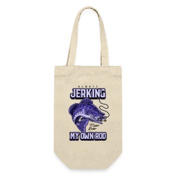 Always Jerking My Rod Funny Fishing - Gift Bag for Bottles - nature - Front