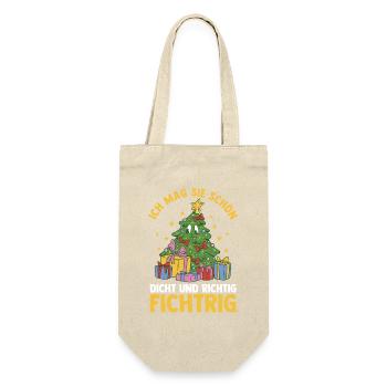 Weihnachtsmann Fichten Weihnachtsbaum Weihnachten - Geschenkbeutel für Flaschen - Natur - Vorne