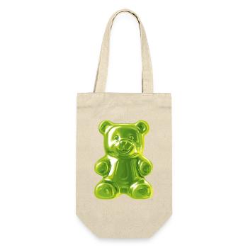 Grüner Gummibärchen - Geschenkbeutel für Flaschen - Natur - Vorne