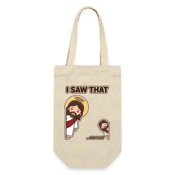 Ich habe das gesehen, und dieser Jesus-Humor ist lustig - Geschenkbeutel für Flaschen - Natur - Vorne
