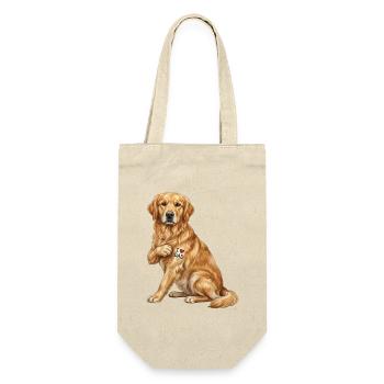 Golden Dad Heart Retriever - Gift Bag for Bottles - nature - Front