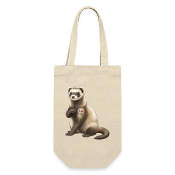 Frettchen Ich liebe Papa-Herz-Grafik - Geschenkbeutel für Flaschen - Natur - Vorne