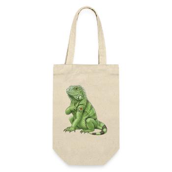 Ich liebe Papa Leguan - Geschenkbeutel für Flaschen - Natur - Vorne