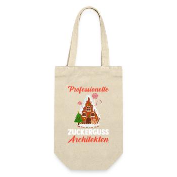 Weihnachtsmann Lebkuchenhaus Weihnachten - Geschenkbeutel für Flaschen - Natur - Vorne