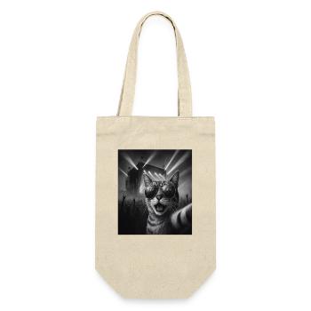 Katze Musik Heavy Metal Katzen Geschenkidee Lustig - Geschenkbeutel für Flaschen - Natur - Vorne